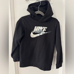 Nike Kids' Black Hoodie with Camo Swoosh size 7